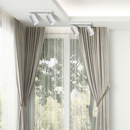 LED RGBW Stmívatelné koupelnové bodové svítidlo TURYN 2xGU10/6W/230V 3000K IP44 bílá + dálkové ovládání