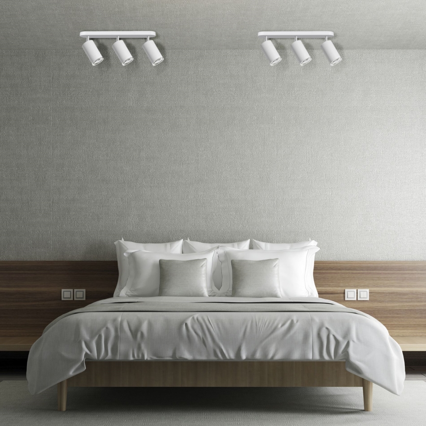 LED RGBW Stmívatelné koupelnové bodové svítidlo TURYN 3xGU10/4,8W/230V 3000K IP44 bílá + dálkové ovládání