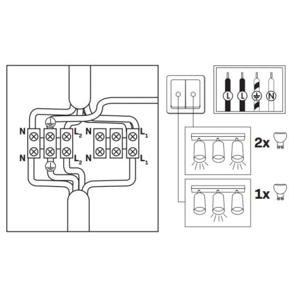LED RGBW Stmívatelné koupelnové bodové svítidlo TURYN 3xGU10/4,8W/230V 3000K IP44 bílá + dálkové ovládání