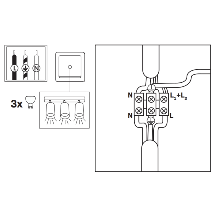 LED RGBW Stmívatelné koupelnové bodové svítidlo TURYN 3xGU10/4,8W/230V 3000K IP44 bílá + dálkové ovládání