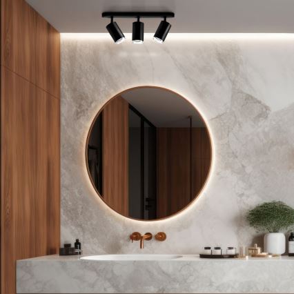 LED RGBW Stmívatelné koupelnové bodové svítidlo TURYN 3xGU10/6W/230V 3000K Wi-Fi IP44 černá