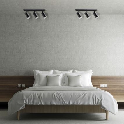 LED RGBW Stmívatelné koupelnové bodové svítidlo TURYN 3xGU10/6W/230V 3000K Wi-Fi IP44 černá