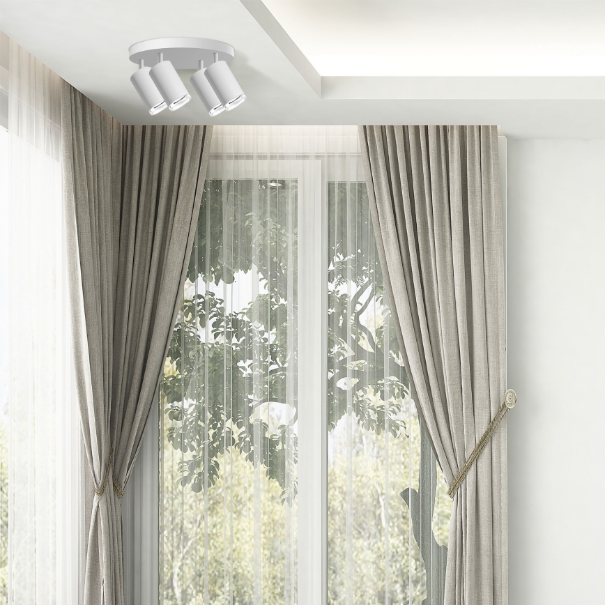 LED RGBW Stmívatelné koupelnové bodové svítidlo TURYN 4xGU10/4,8W/230V 3000K IP44 bílá + dálkové ovládání