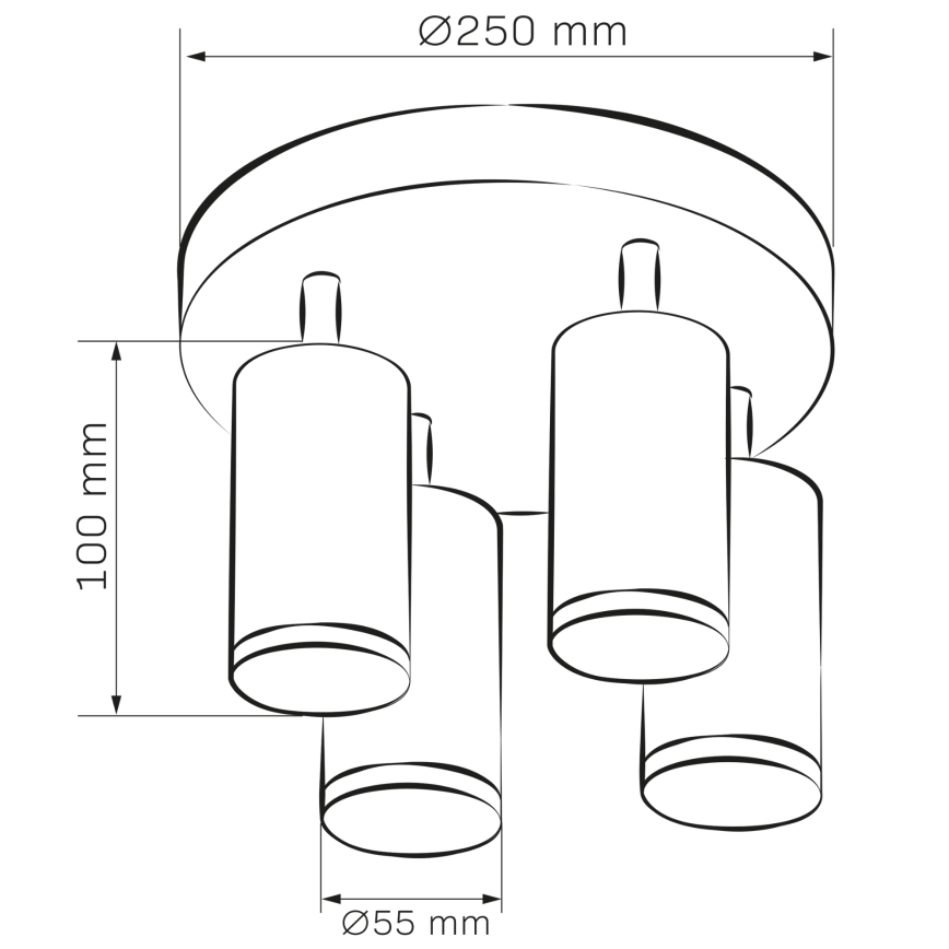 LED RGBW Stmívatelné koupelnové bodové svítidlo TURYN 4xGU10/4,8W/230V 3000K IP44 bílá + dálkové ovládání
