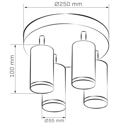 LED RGBW Stmívatelné koupelnové bodové svítidlo TURYN 4xGU10/6W/230V 3000K IP44 bílá + dálkové ovládání