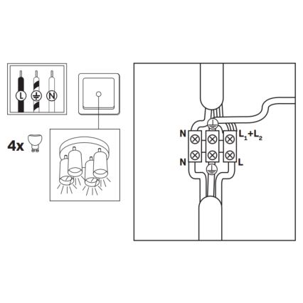 LED RGBW Stmívatelné koupelnové bodové svítidlo TURYN 4xGU10/6W/230V 3000K IP44 bílá + dálkové ovládání