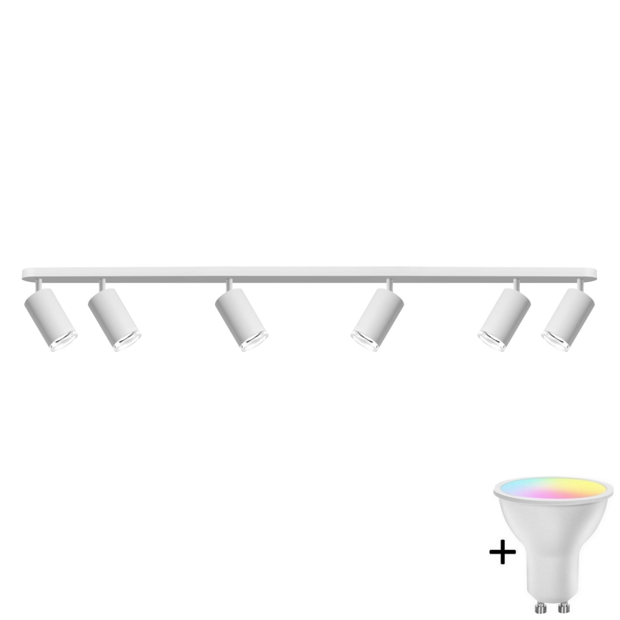 LED RGBW Stmívatelné koupelnové bodové svítidlo TURYN 6xGU10/6,5W/230V 2700-6500K Wi-Fi IP44 bílá