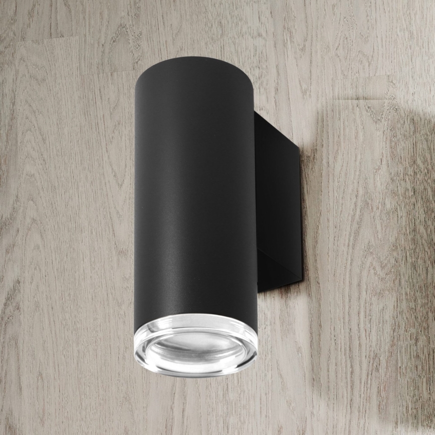 LED RGBW Stmívatelné koupelnové nástěnné svítidlo TURYN 1xGU10/4,8W/230V 3000K IP44 černá + dálkové ovládání