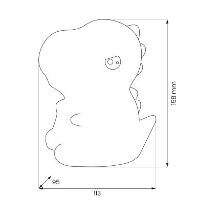 LED RGBW Stmívatelné nabíjecí dotykové dětské noční světlo DINO LED/1W/5V 1200 mAh
