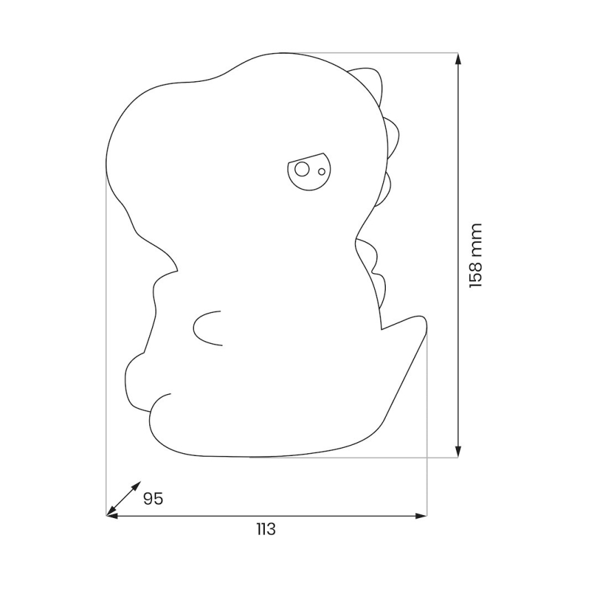 LED RGBW Stmívatelné nabíjecí dotykové dětské noční světlo DINO LED/1W/5V 1200 mAh