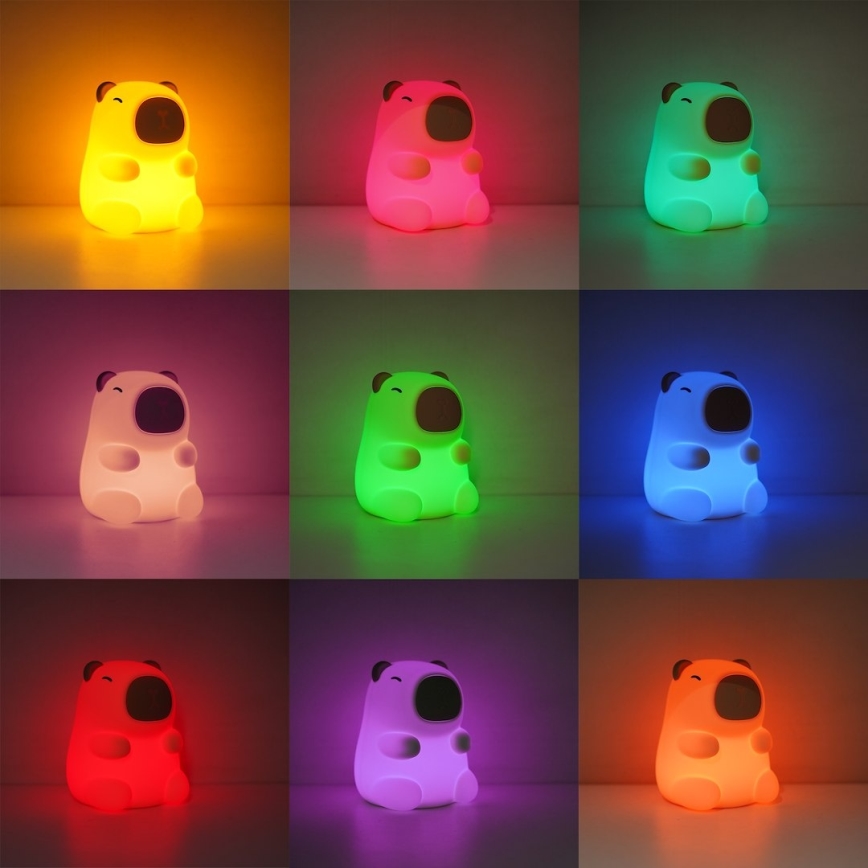 LED RGBW Stmívatelné nabíjecí dotykové dětské noční světlo KAPYBARA LED/0,45W/5V 800 mAh