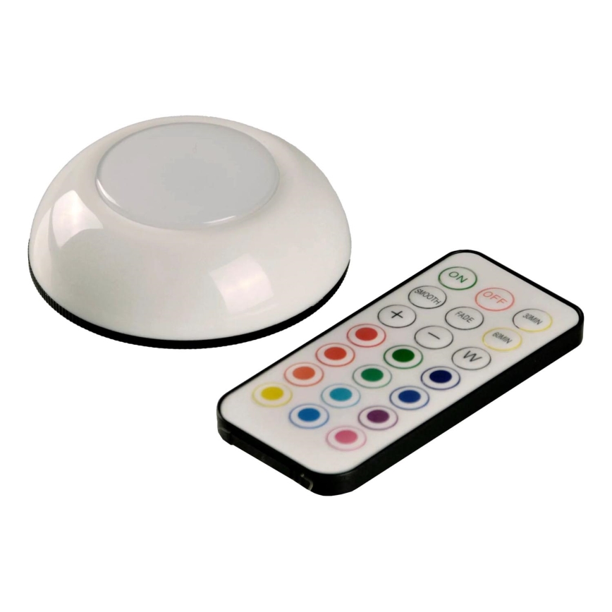 LED RGBW Stmívatelné osvětlení nábytku LED/0,5W/4,5V 3xAAA bílá + dálkové ovládání