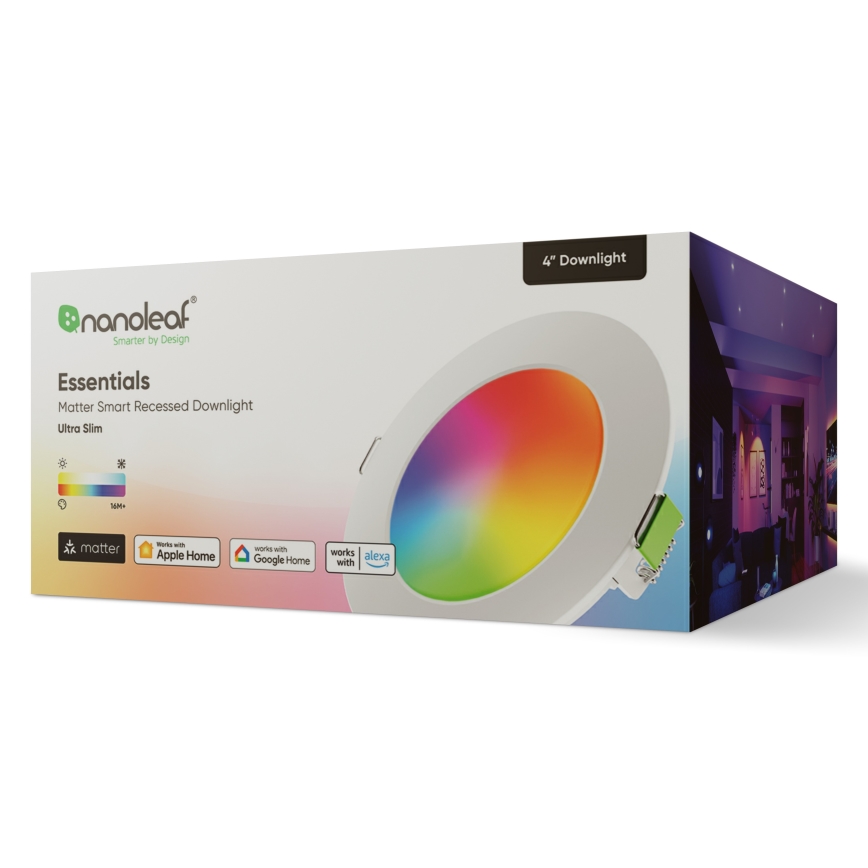 Nanoleaf - LED RGBW Stmívatelné podhledové svítidlo ESSENTIALS LED/6W/230V 2700-6500K CRI 90 Wi-Fi