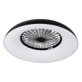 LED RGBW Stmívatelné stropní svítidlo s ventilátorem PLAVE PAN LED/48W/230V 3000-6500K pr. 60 cm černá + dálkové ovládání