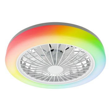 LED RGBW Stmívatelné stropní svítidlo s ventilátorem ZAMBIA LED/24W/230V 3000-6500K bílá + dálkové ovládání