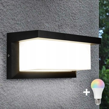 LED RGBW Stmívatelné venkovní nástěnné svítidlo NEELY 1xE27/9W/230V 2700-6500K IP54 Wi-Fi černá