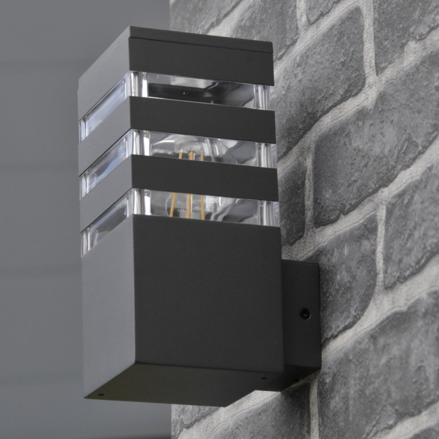LED RGBW Stmívatelné venkovní nástěnné svítidlo TEKSAS 1xE27/12W/230V 2700-6500K Wi-Fi IP44 antracit