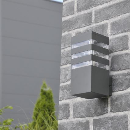 LED RGBW Stmívatelné venkovní nástěnné svítidlo TEKSAS 1xE27/12W/230V 2700-6500K Wi-Fi IP44 antracit