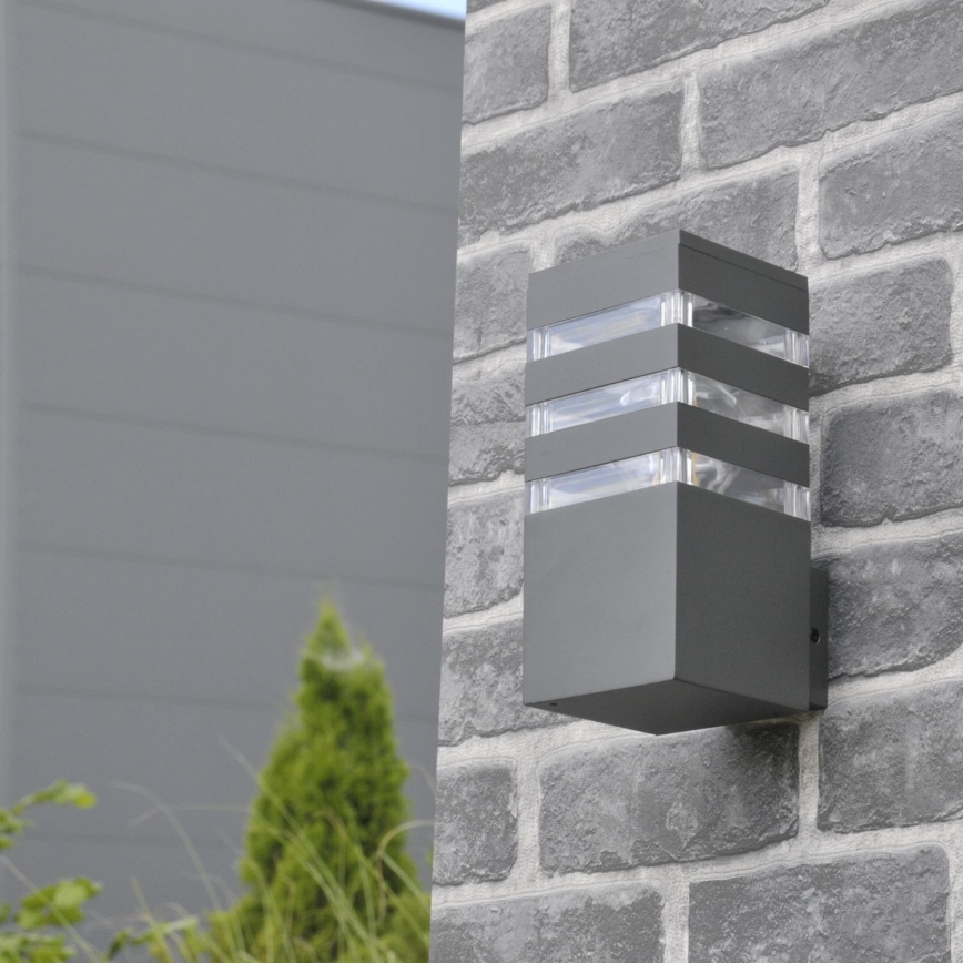 LED RGBW Stmívatelné venkovní nástěnné svítidlo TEKSAS 1xE27/12W/230V 2700-6500K Wi-Fi IP44 antracit