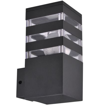 LED RGBW Stmívatelné venkovní nástěnné svítidlo TEKSAS 1xE27/12W/230V 2700-6500K Wi-Fi IP44 antracit