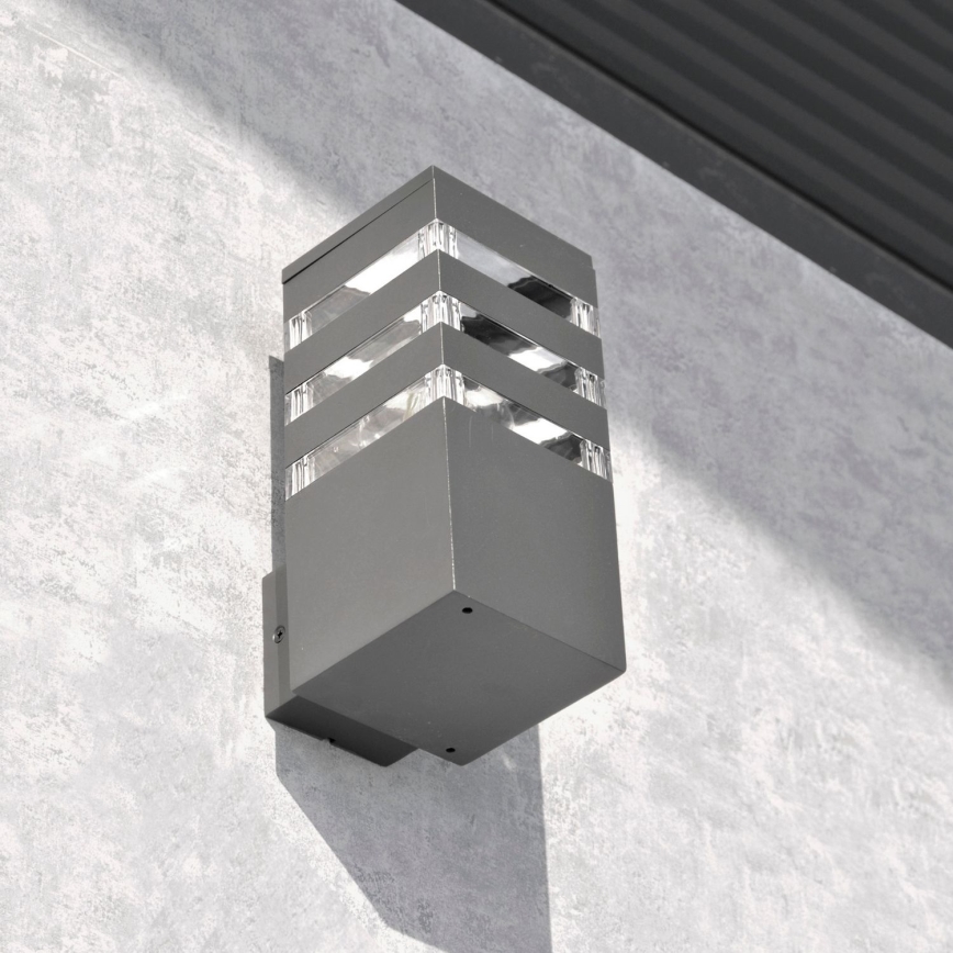 LED RGBW Stmívatelné venkovní nástěnné svítidlo TEKSAS 1xE27/9W/230V 2700-6500K Wi-Fi IP44 antracit