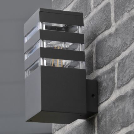 LED RGBW Stmívatelné venkovní nástěnné svítidlo TEKSAS 1xE27/9W/230V 2700-6500K Wi-Fi IP44 antracit
