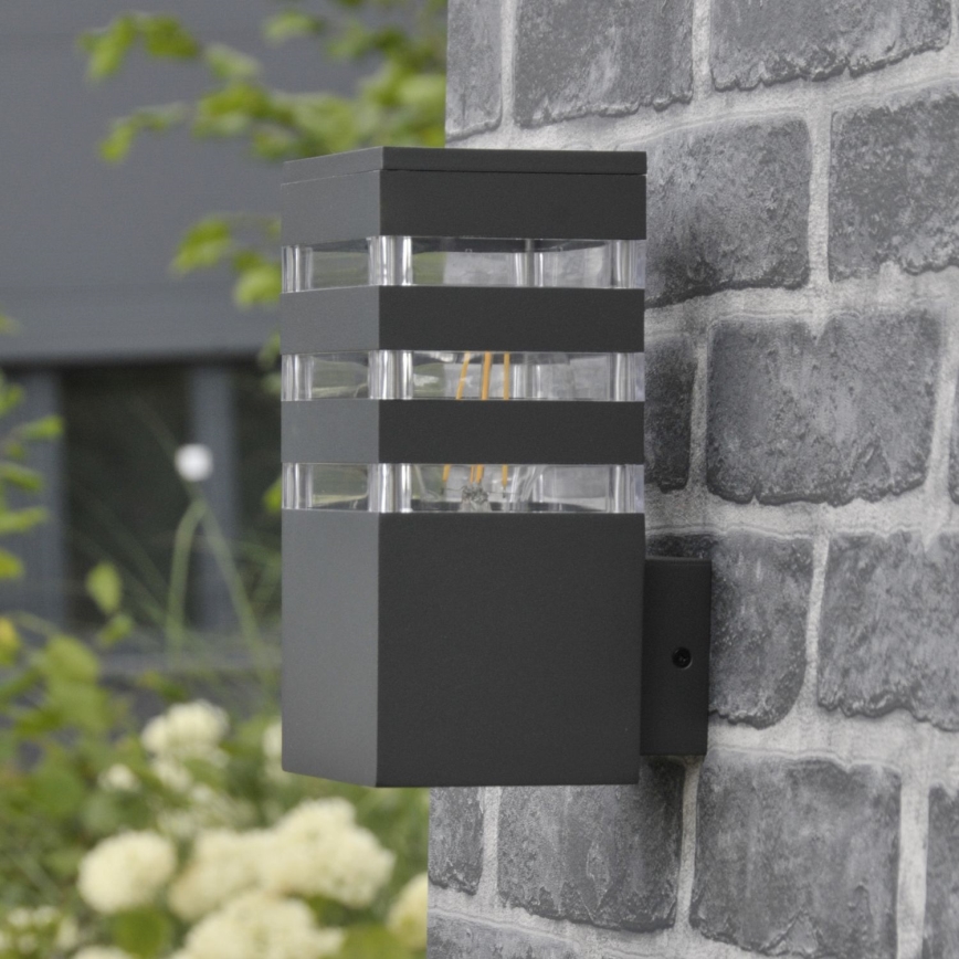 LED RGBW Stmívatelné venkovní nástěnné svítidlo TEKSAS 1xE27/9W/230V 2700-6500K Wi-Fi IP44 antracit