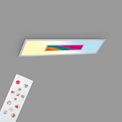 LED RGBW Stmívatelný panel LED/20W/230V 3000-6500K 25x100 cm stříbrná + dálkové ovládání