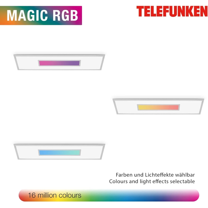 LED RGBW Stmívatelný panel LED/20W/230V 3000-6500K 25x100 cm stříbrná + dálkové ovládání