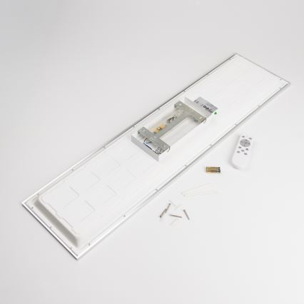 LED RGBW Stmívatelný přisazený panel LED/13,5W/230V 3000-6500K 29,5x59,5 cm stříbrná + dálkové ovládání