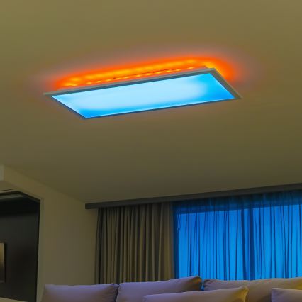 LED RGBW Stmívatelný přisazený panel LED/22W/230V 2700-6500K 29,5x59,5 cm + dálkové ovládání
