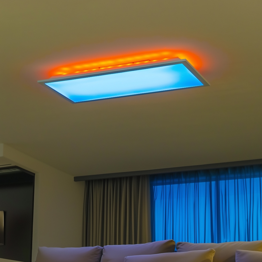 LED RGBW Stmívatelný přisazený panel LED/22W/230V 2700-6500K 29,5x59,5 cm + dálkové ovládání