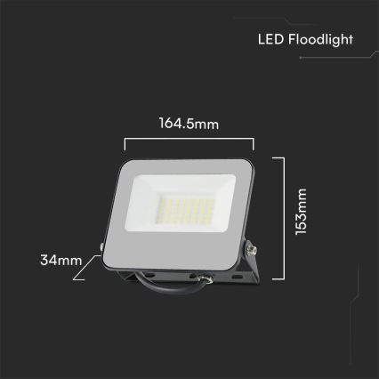 LED RGBW Stmívatelný reflektor LED/30W/230V IP65 šedá + dálkové ovládání