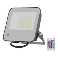 LED RGBW Stmívatelný reflektor LED/50W/230V IP65 šedá + dálkové ovládání