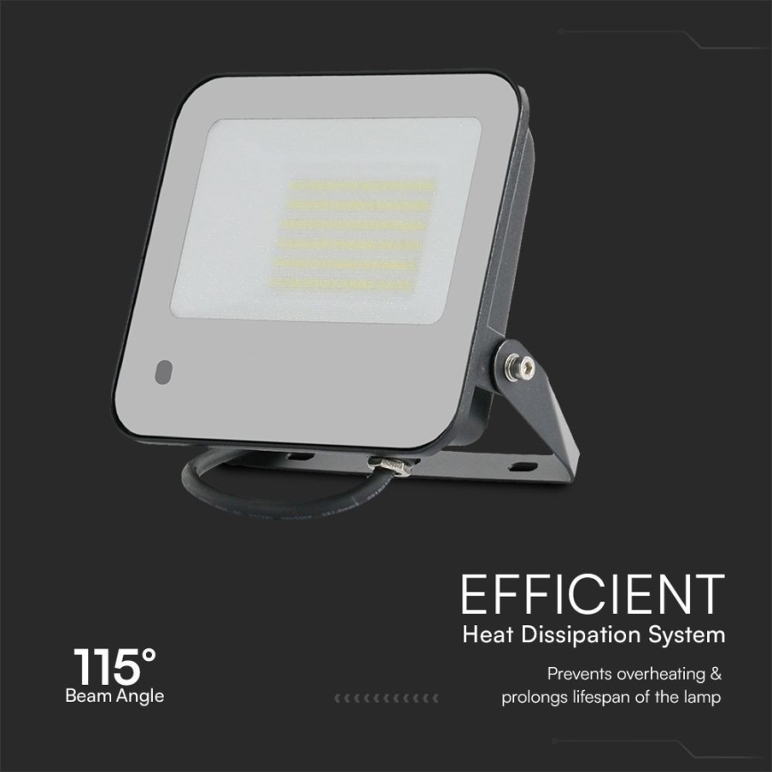 LED RGBW Stmívatelný reflektor LED/50W/230V IP65 šedá + dálkové ovládání