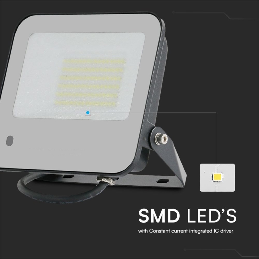 LED RGBW Stmívatelný reflektor LED/50W/230V IP65 šedá + dálkové ovládání