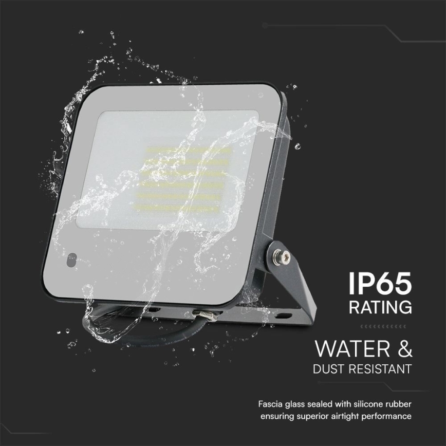 LED RGBW Stmívatelný reflektor LED/50W/230V IP65 šedá + dálkové ovládání