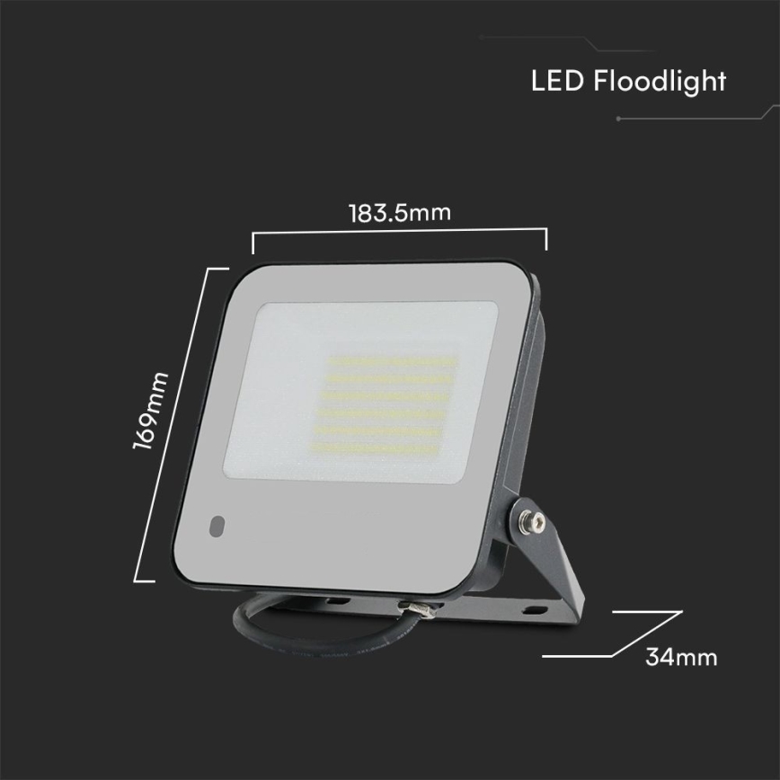 LED RGBW Stmívatelný reflektor LED/50W/230V IP65 šedá + dálkové ovládání