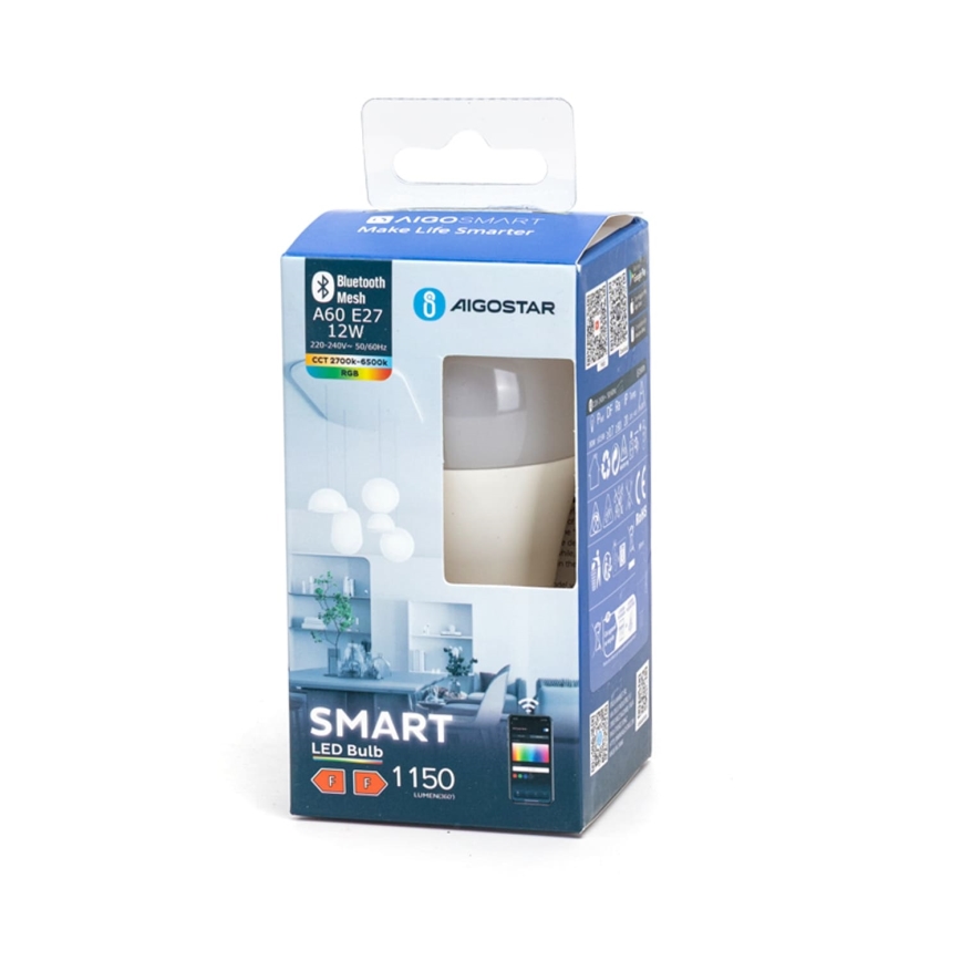 LED RGBW Stmívatelná žárovka A60 E27/12W/230V 2700-6500K - Aigostar