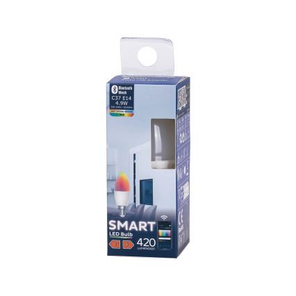 LED RGBW Stmívatelná žárovka C37 E14/4,9W/230V 2700-6500K - Aigostar