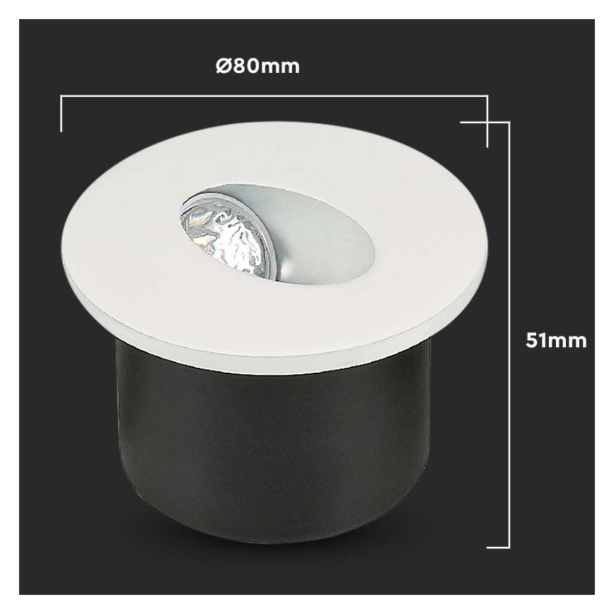 LED Schodišťové svítidlo LED/3W/230V 4000K bílá
