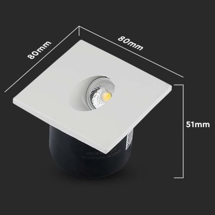 LED Schodišťové svítidlo LED/3W/230V 4000K bílá