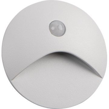 LED Schodišťové svítidlo se senzorem pohybu a soumraku EXIN LED/2,5W/230V 3000K IP65 bílá kulatý