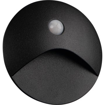 LED Schodišťové svítidlo se senzorem pohybu a soumraku EXIN LED/2,5W/230V 3000K IP65 černá kulatý