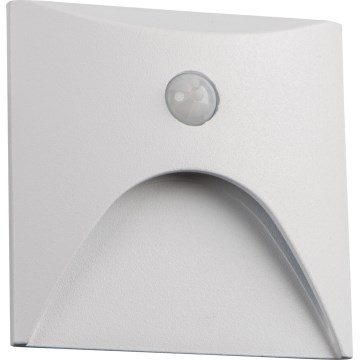LED Schodišťové svítidlo se senzorem pohybu a soumraku EXIN LED/2,5W/230V 4000K IP65 bílá hranatý