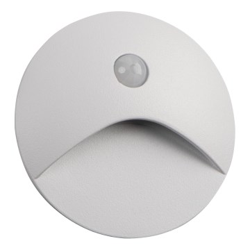 LED Schodišťové svítidlo se senzorem pohybu a soumraku EXIN LED/2,5W/230V 4000K IP65 bílá kulatý
