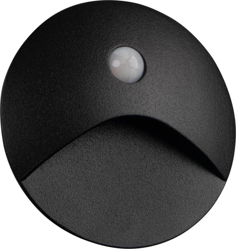 LED Schodišťové svítidlo se senzorem pohybu a soumraku EXIN LED/2,5W/230V 4000K IP65 černá kulatý