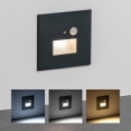 LED Schodišťové svítidlo se senzorem pohybu a soumraku LED/1,5W/230V 3000/4000/6000K antracit