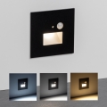 LED Schodišťové svítidlo se senzorem pohybu a soumraku LED/1,5W/230V 3000/4000/6000K černá