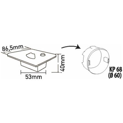 LED Schodišťové svítidlo se senzorem pohybu a soumraku LED/1,5W/230V 3000/4000/6000K antracit